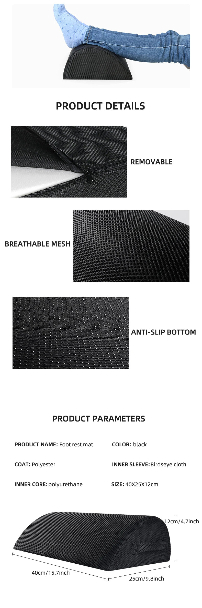 Ergonomic Memory Foam Foot Rest for Desk and Gaming Setup - Aruen Store