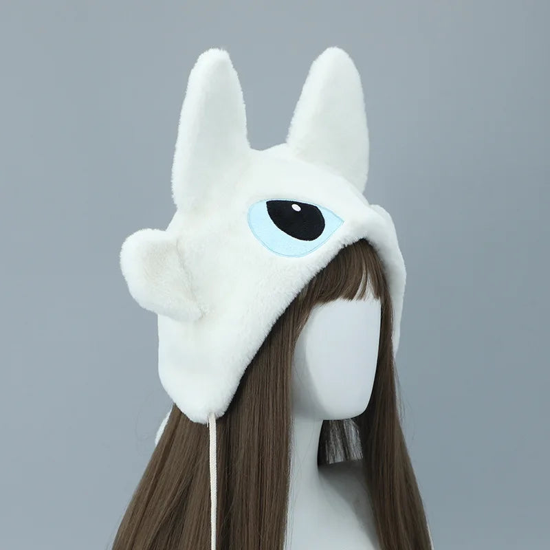 Night Fury Plush Dragon Cap - Fantasy Creature Kawaii Beanie