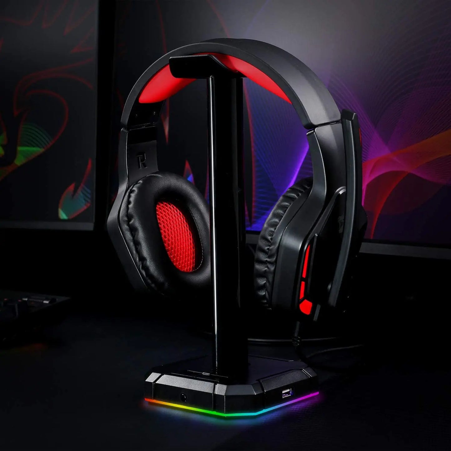 HA300 RGB Headset Stand | 4x USB Base - Aruen Store
