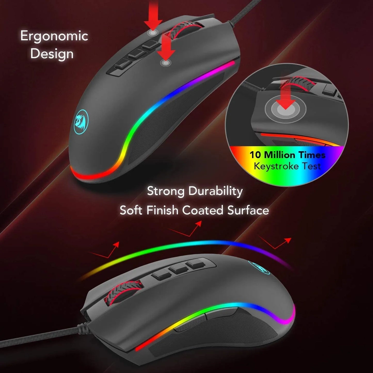 RGB Gaming Mouse 10,000 DPI with 9 Buttons – Ultra Precision & Pro-Level Performance - Aruen Store