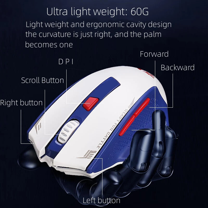 Redragon G62 Wireless Gaming Mouse – 2.4G + Bluetooth, 26,000 DPI Sensor, 6 Programmable Buttons, Ultra-Lightweight - Aruen Store