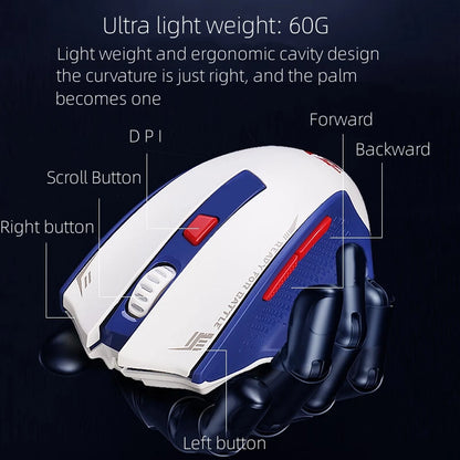 Redragon G62 Wireless Gaming Mouse – 2.4G + Bluetooth, 26,000 DPI Sensor, 6 Programmable Buttons, Ultra-Lightweight - Aruen Store