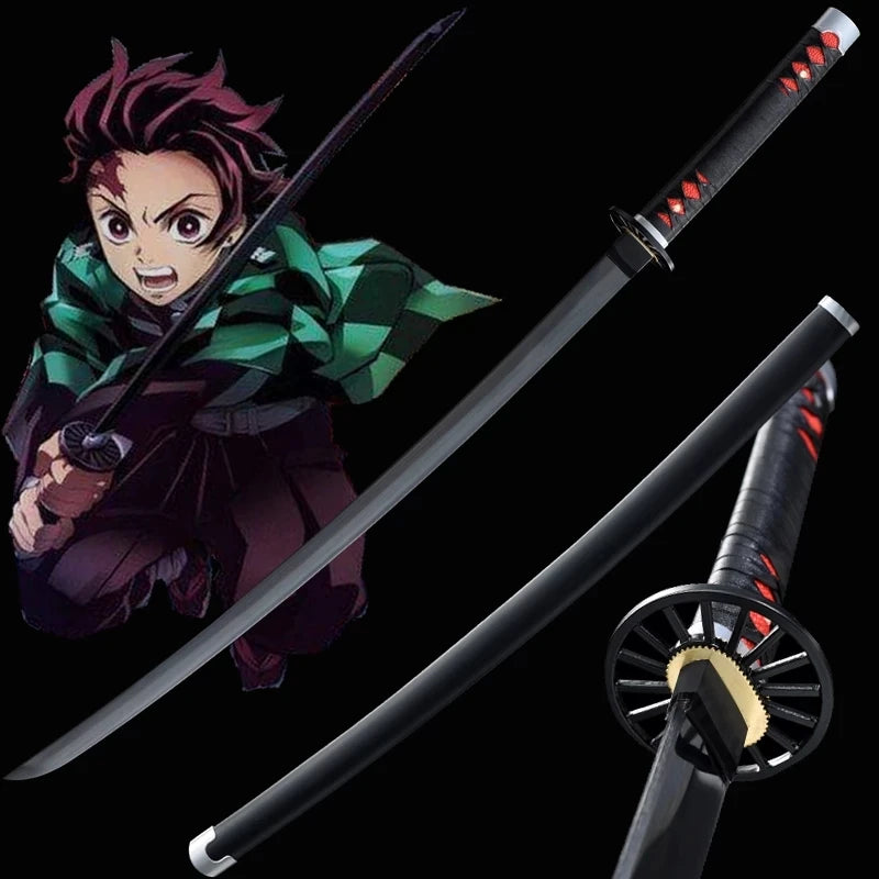 Espada demon slayer, espadas katana reais, cosplay, adereços de metal, arma, anime, batalha, pronto, sem borda de corte, decoração de quarto