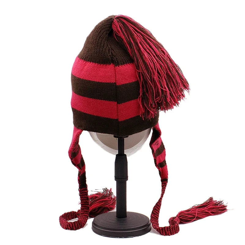 Nana Anime Shinichi Beanie – Warm Knitted Tassel Winter Earflap Hat