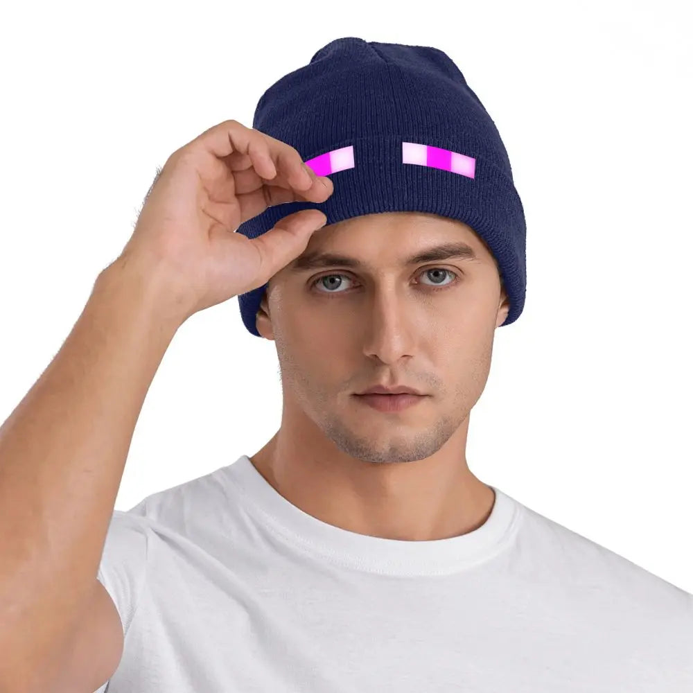 Pixel Gaming Beanie Hat - Purple Eyes Gamer Accessories