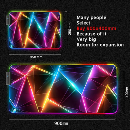 XXL RGB Gaming Mouse Pad | LED Desk Mat & 3D Design