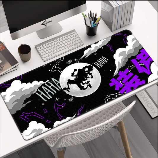 Preto e branco mouse pad escritório pc gamer gabinete luffy mousepad anime teclado personalizado tapete de mesa portátil acessórios de jogos