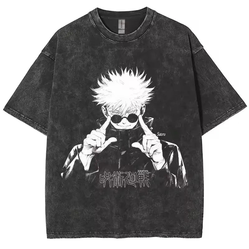 “BLIND MASTER" Washed Vintage Oversized Tee - Limited Sorcerer Streetwear