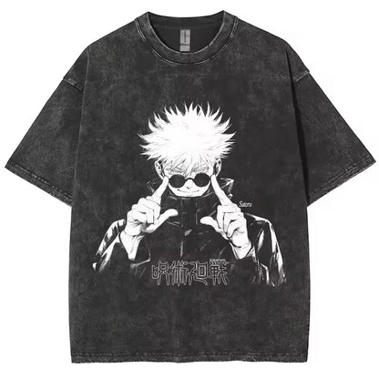 “BLIND MASTER" Washed Vintage Oversized Tee - Limited Sorcerer Streetwear