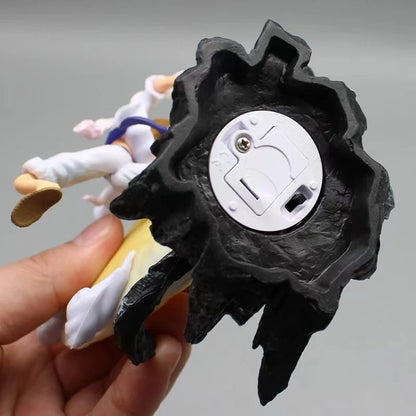 14cm uma peça anime figura lua fada nika macaco d luffy engrenagem 5 com luz da lua figura de ação estátua modelo coleção brinquedos