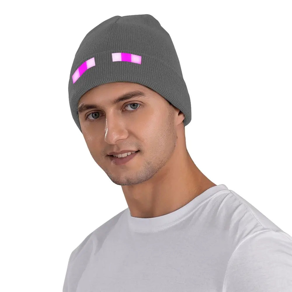 Pixel Gaming Beanie Hat - Purple Eyes Gamer Accessories