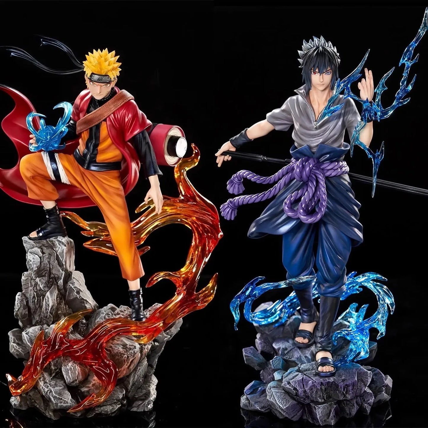 23cm naruto anime figura uzumaki naruto uchiha sasuke modelo de ação estátua pvc ornamento desktop coleção brinquedos presente