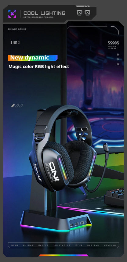 Tri-Mode RGB Gaming Headset 2.4G Wireless | Wired & Bluetooth | Ultra Long Battery Life