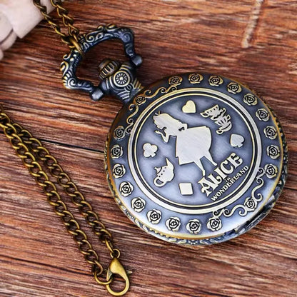 Enchanted Forest Quartz Pocket Watch Necklace