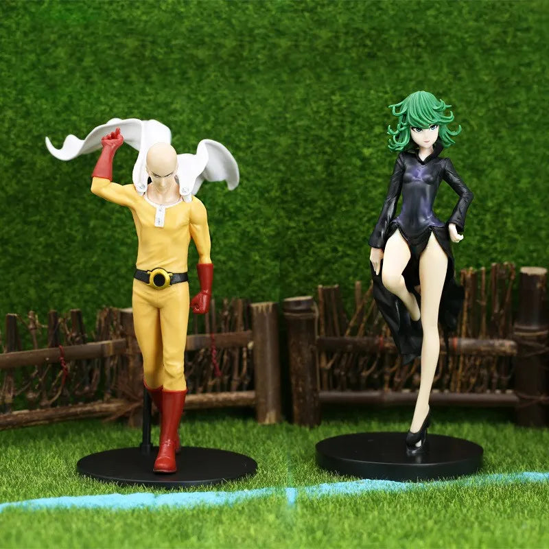 Figura de anime de 18cm One PUNCH-Figura de homem careca Saitama Tatsumaki, figura de pé, modelo de brinquedo, coleção estática, enfeites de desktop, PVC