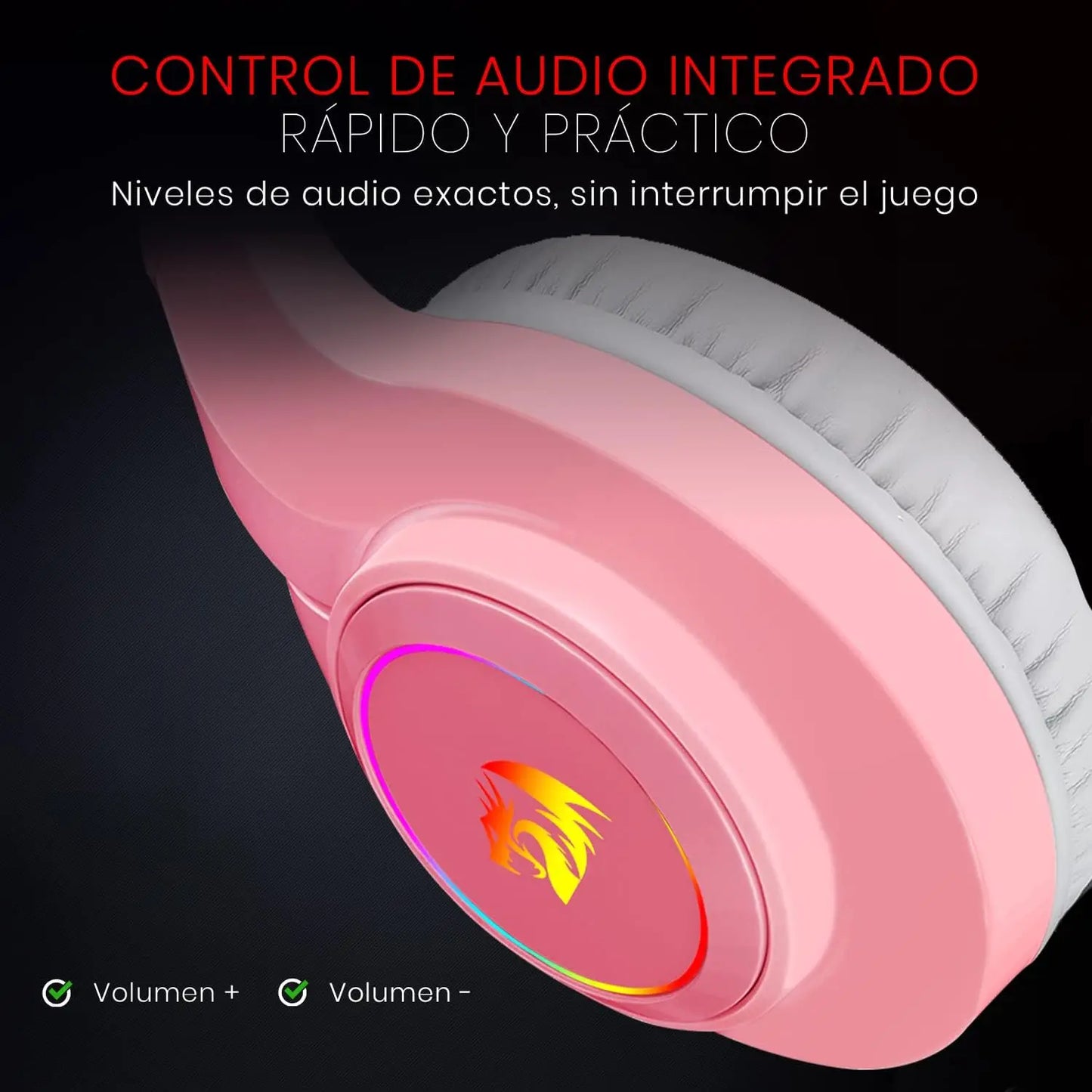 Pink RGB Gaming Headset – Immersive Sound, Clear Mic and Perfect Design for Gamers & Anime Fans