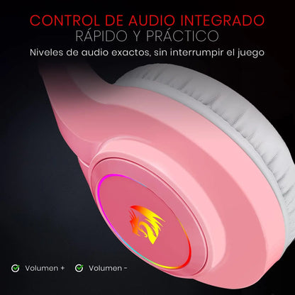 Pink RGB Gaming Headset – Immersive Sound, Clear Mic and Perfect Design for Gamers & Anime Fans