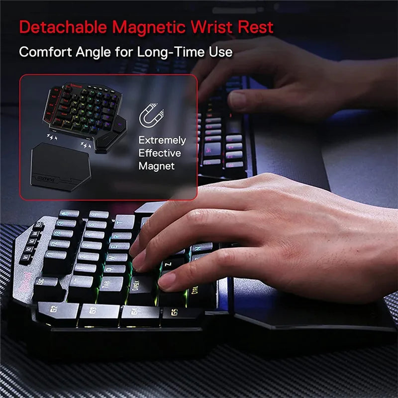 Wireless RGB One-Handed Mechanical Keyboard | 42 Keys Wrist Support