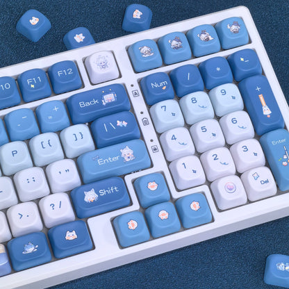 Genshin Impacto Furina Keycaps para Gaming Teclado Mecânico, Xiao Wanderer Meow, Perfil MOA, 104, 108, 75, 84, 84, 87 Layout