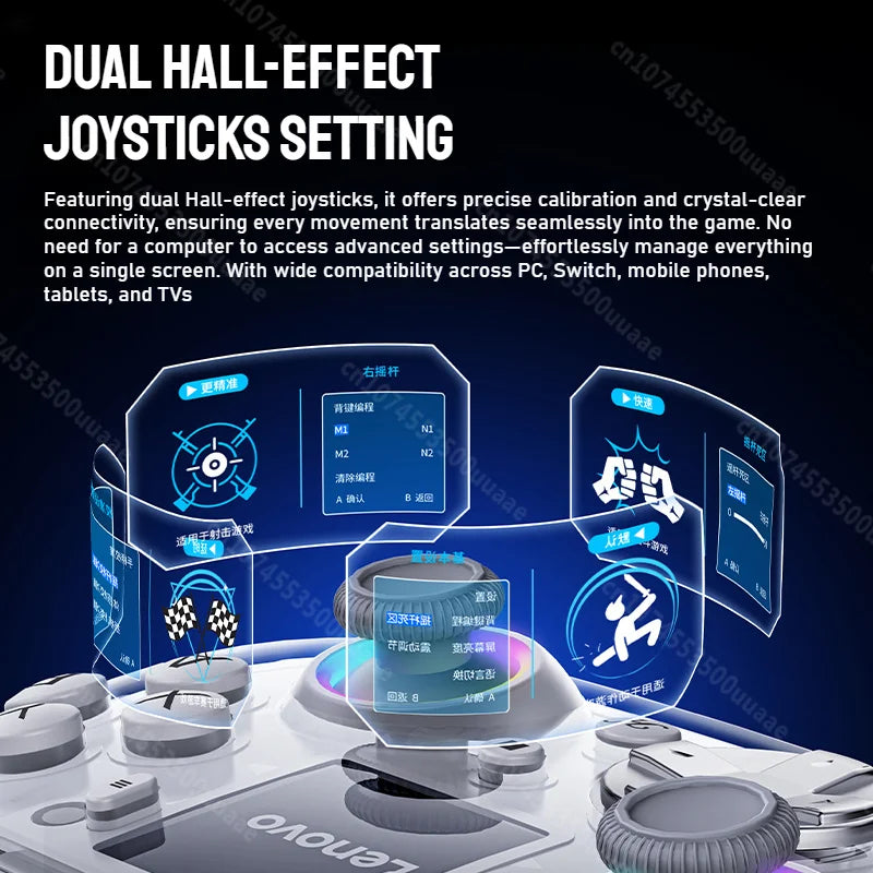 Lenovo X01 1.44 pouces contrôleur sans fil d'écran intelligent 3 Modes pour commutateur PS4 IOS Android PC TV manette de jeu à bouton arrière Programmable