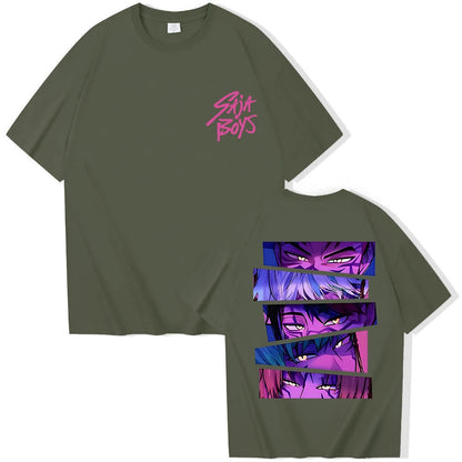 Cyberpunk Sunset Oversized Tee - Retro Neon Harajuku Streetwear