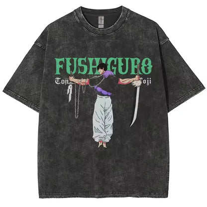 “BLIND MASTER" Washed Vintage Oversized Tee - Limited Sorcerer Streetwear