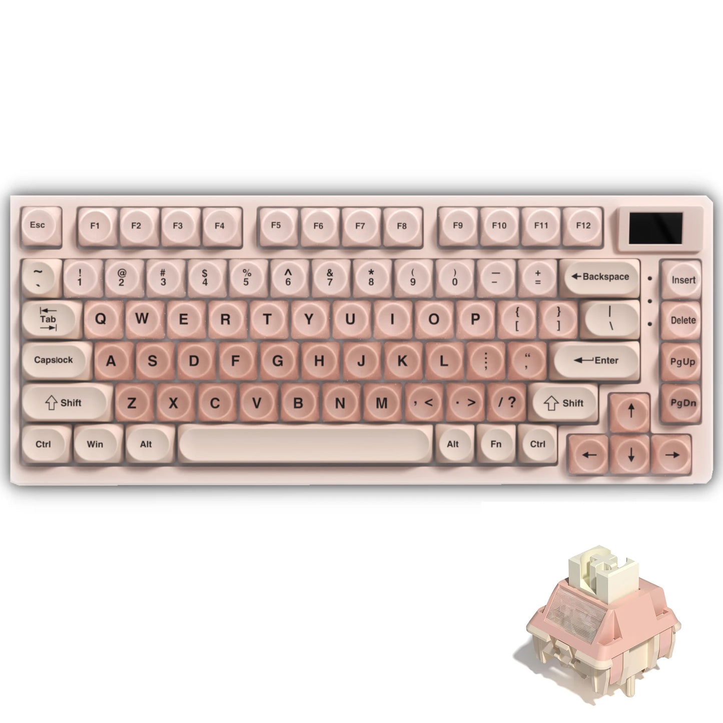 Womier S-K80 75% Mechanical Gaming Keyboard with OLED Display – Hot-Swap, RGB, Custom Gasket-Mount Design