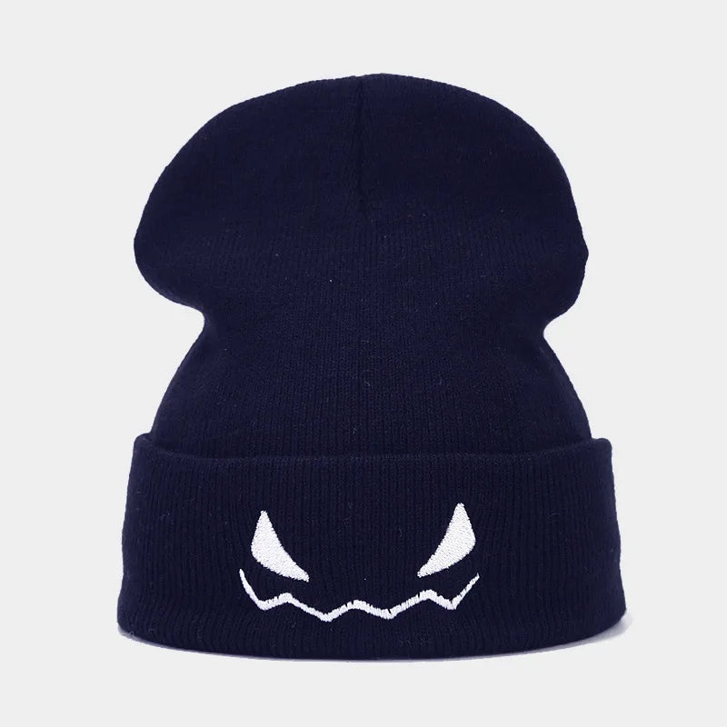 "Spooky Grin" Embroidered Beanie - Alt Streetwear Edition