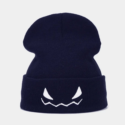 "Spooky Grin" Embroidered Beanie - Alt Streetwear Edition