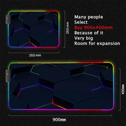 XXL RGB Gaming Mouse Pad | LED Desk Mat & 3D Design