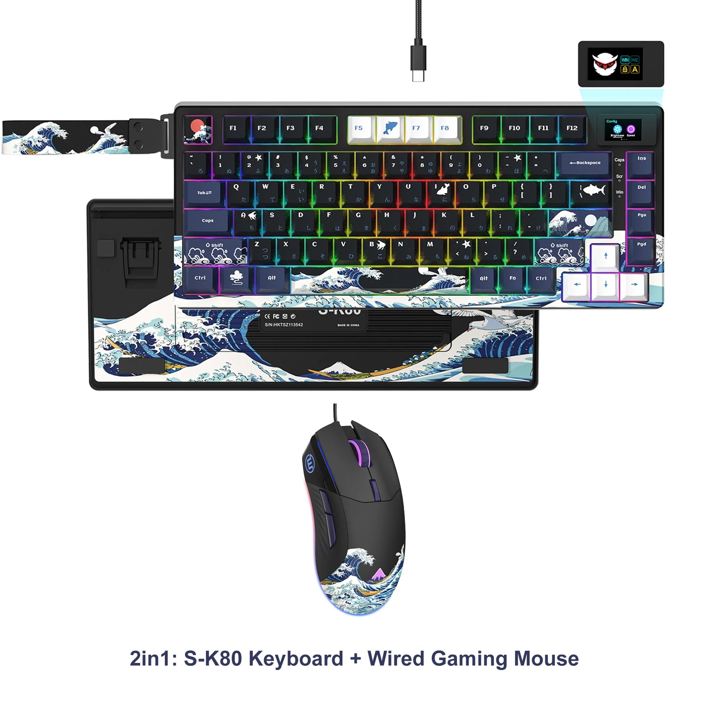 Womier S-K80 75% Mechanical Gaming Keyboard with OLED Display – Hot-Swap, RGB, Custom Gasket-Mount Design
