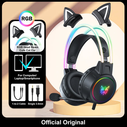 ONIKUMA X15 Pro Gaming Headset with RGB & Anime-Inspired Design