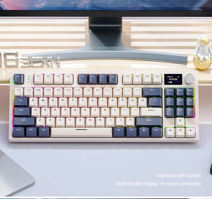 Attack Shark K86 RGB TFT Screen Wireless Mechanical Keyboard,Hot Swap, Metal Knob,Tri-mode Connectivity,macro Gaming Keyboar