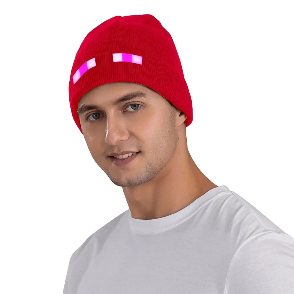 Pixel Gaming Beanie Hat - Purple Eyes Gamer Accessories