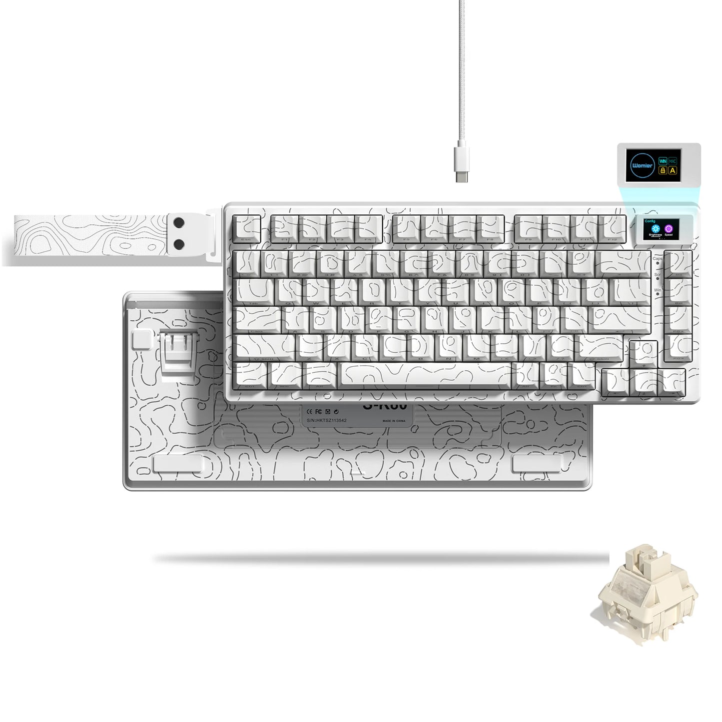 Womier S-K80 75% Mechanical Gaming Keyboard with OLED Display – Hot-Swap, RGB, Custom Gasket-Mount Design