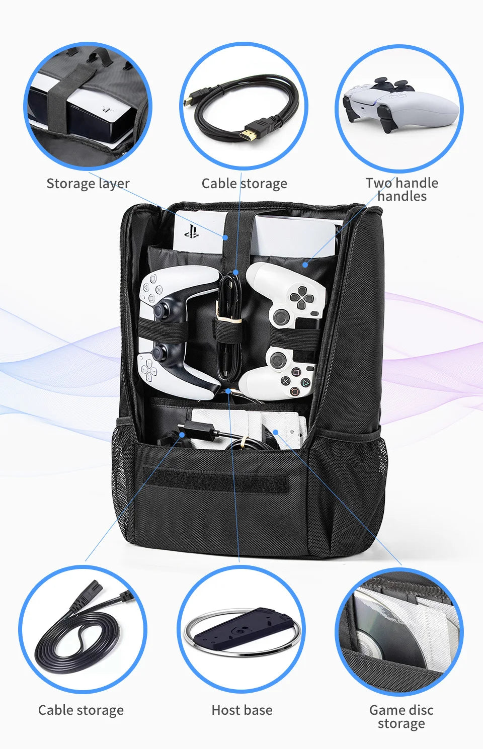 Gaming Console Travel Backpack – Large Capacity Protective Carrying Bag for Slim & Pro Consoles - Aruen Store