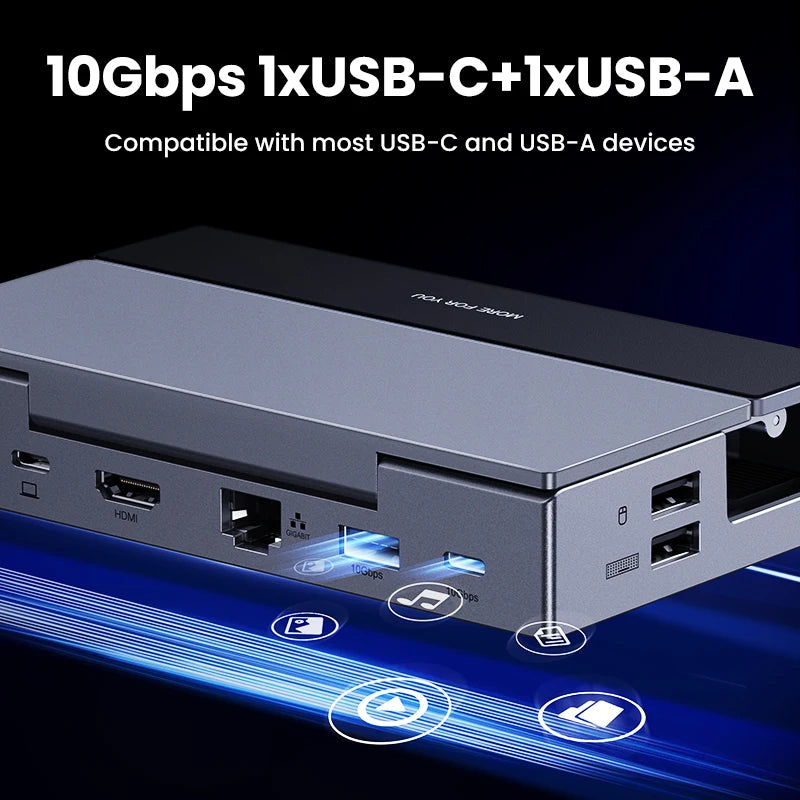 UGREEN-Steam Deck Dock, HUB USB C, Compatível com a ROG, Aliado, LEGION, Go, iPhone 15 Pro, Pro Max, 4K60Hz, 9 Portas, RJ45, PD100W