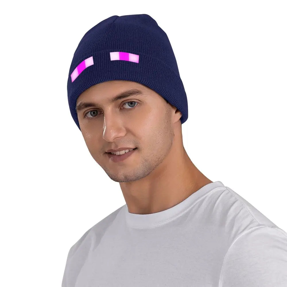 Pixel Gaming Beanie Hat - Purple Eyes Gamer Accessories