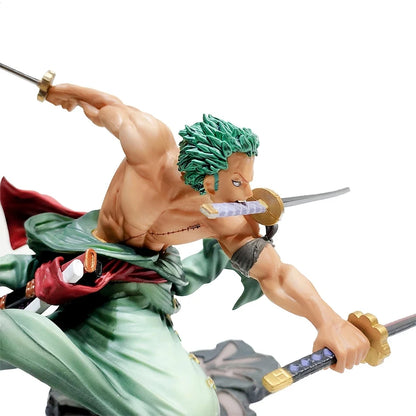 One Piece Anime Action Figure, GK Roronoa Zoro, Três Lâminas, Manga Sa-maximum, Estátua, Modelo de Coleção, Brinquedo, Quente, 10cm