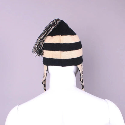 Nana Anime Shinichi Beanie – Warm Knitted Tassel Winter Earflap Hat