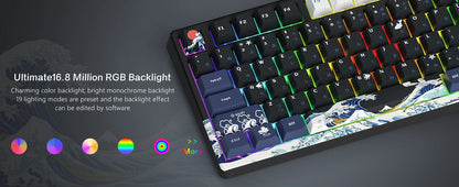 Womier S-K80 75% Mechanical Gaming Keyboard with OLED Display – Hot-Swap, RGB, Custom Gasket-Mount Design
