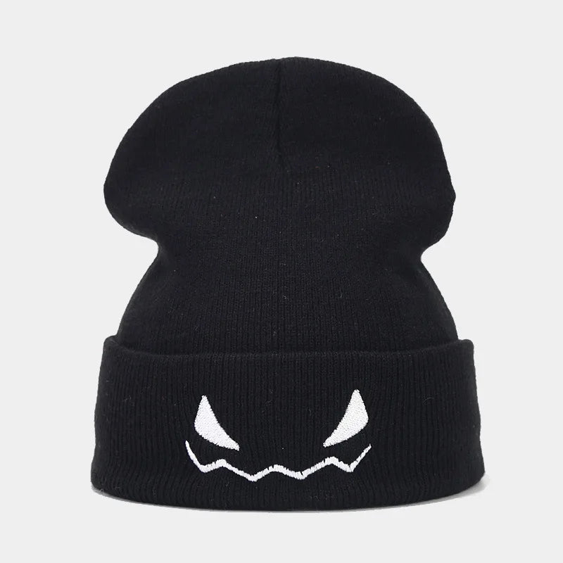 "Spooky Grin" Embroidered Beanie - Alt Streetwear Edition