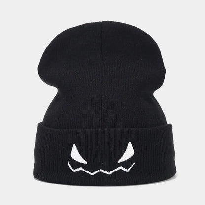 "Spooky Grin" Embroidered Beanie - Alt Streetwear Edition