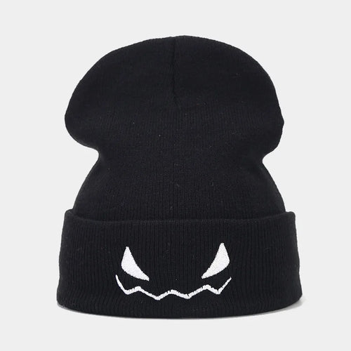 "Spooky Grin" Embroidered Beanie - Alt Streetwear Edition