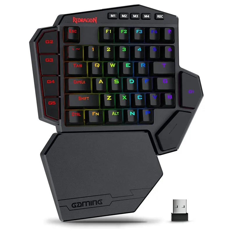 Wireless RGB One-Handed Mechanical Keyboard | 42 Keys Wrist Support