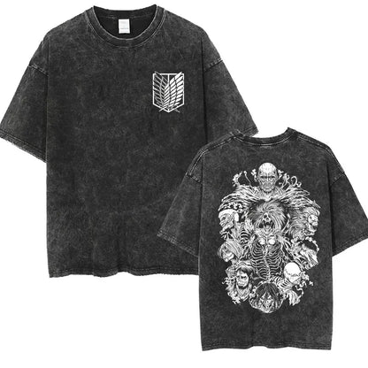 Vintage Washed "Wings of Freedom" Oversized Tee - Epic Battle Streetwear