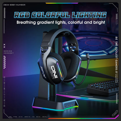 Tri-Mode RGB Gaming Headset 2.4G Wireless | Wired & Bluetooth | Ultra Long Battery Life