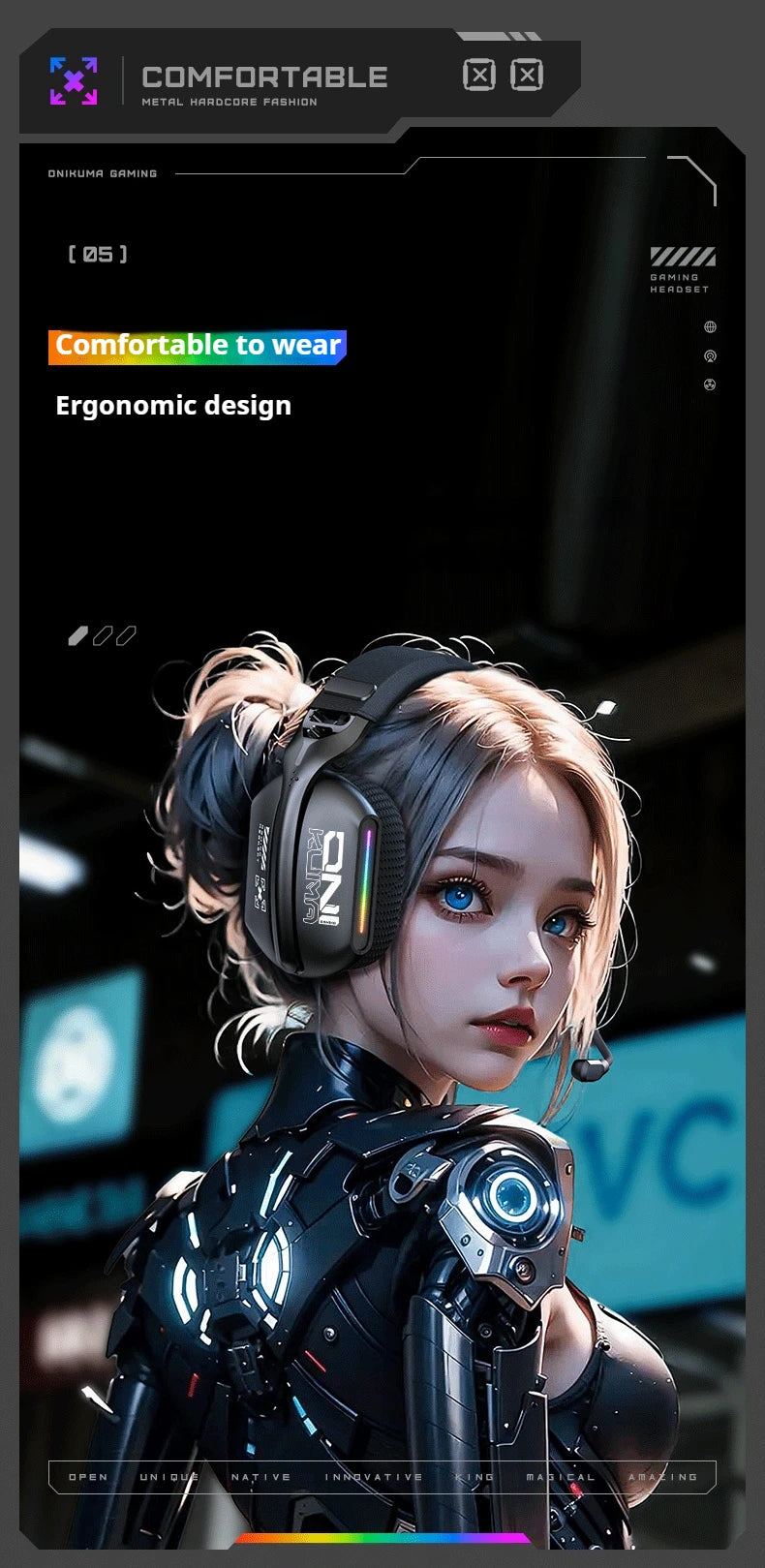 Tri-Mode RGB Gaming Headset 2.4G Wireless | Wired & Bluetooth | Ultra Long Battery Life