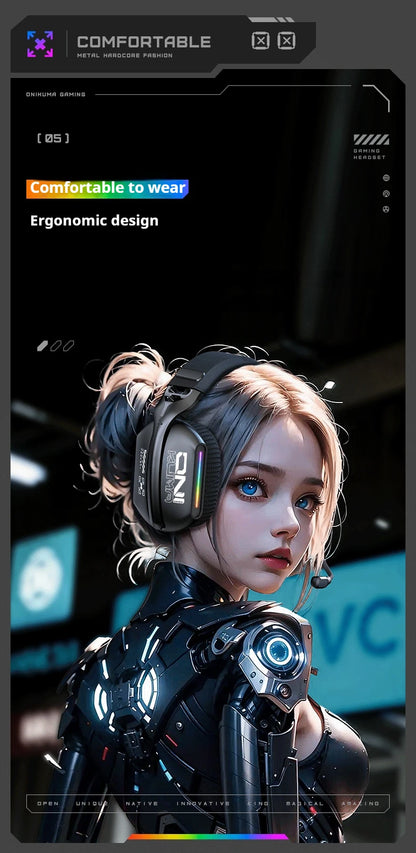 Tri-Mode RGB Gaming Headset 2.4G Wireless | Wired & Bluetooth | Ultra Long Battery Life