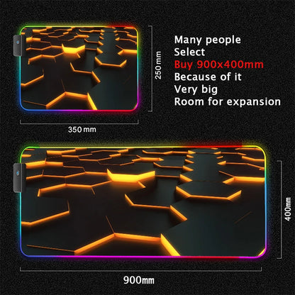 XXL RGB Gaming Mouse Pad | LED Desk Mat & 3D Design